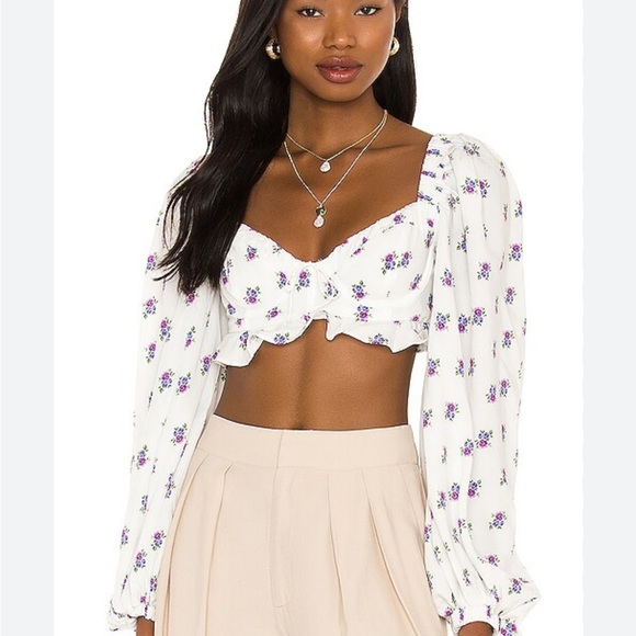 For Love And Lemons Tops - For Love and Lemons Viola Crop Top